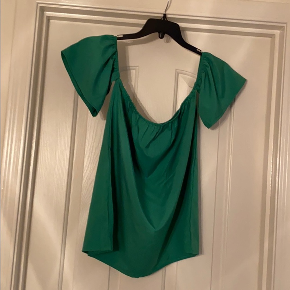 Green off shoulder blouse New Cotton